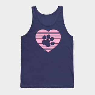 Cat Paw Heart Valentine - Light Pink Tank Top